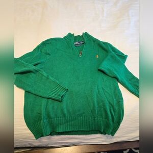 Green quarter zip mens Ralph lauren pullover